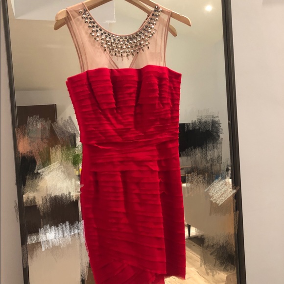 BCBGMAXAZRIA red dress size 6 - Picture 1 of 7